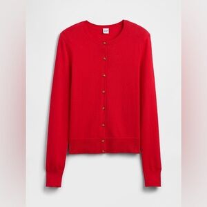 GAP Red Crewneck Cardigan